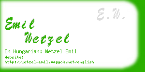 emil wetzel business card